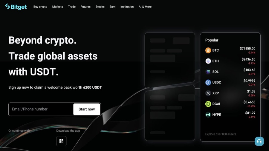 Bitget — buy USDC with a card