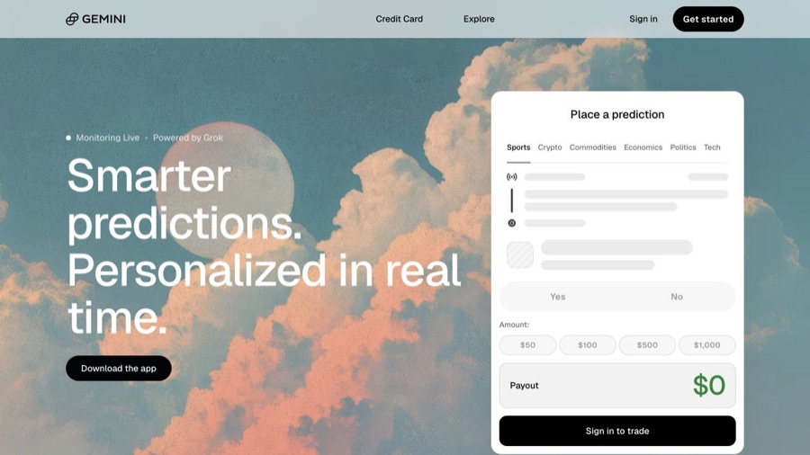Gemini — buy USDC with a card