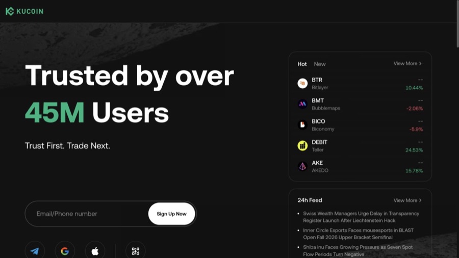KuCoin — buy USDC with a card