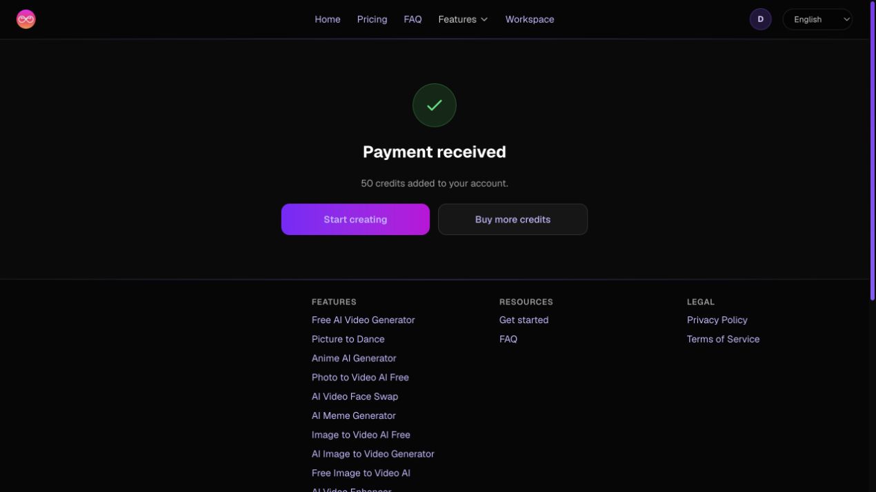 Wait for your credits